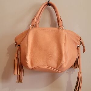 Elegant Peach Pleather Handbag